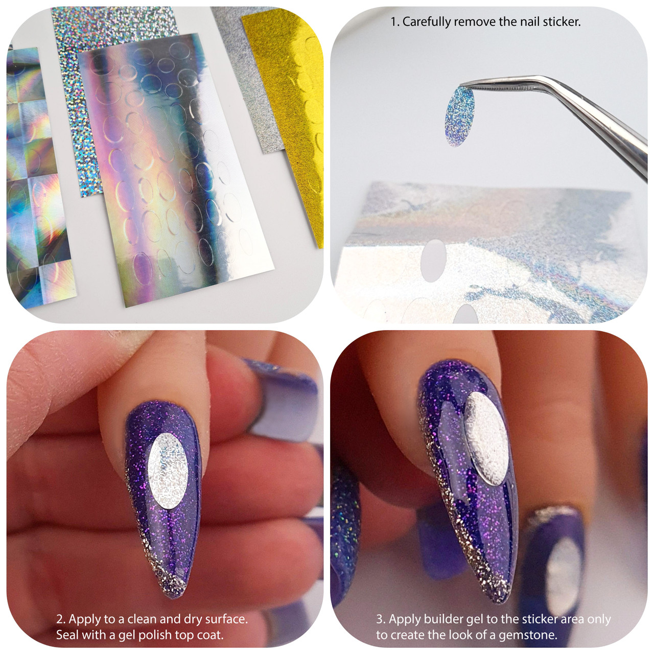 Small Moroccan Nail Art, Nail Vinyls, Nail Stencils, Nail Decals, Nail  Stickers 20 count | Purple acrylic nails, Blue acrylic nails, Bling acrylic  nails